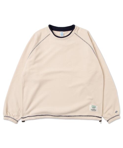 DISCUS(ディスカス)の「WEGO/DISCUSフリースラグランプルオーバー(スウェット・メンズ・アイボリー/ネイビー・MEDIUM/LARGE)」の6枚目の写真