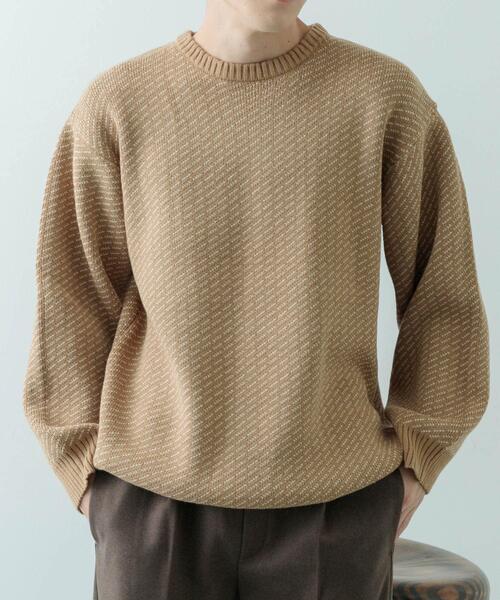 ITEMS URBANRESEARCH(アイテムズ アーバンリサーチ)の「マシンウォッシャブル バーズアイ クルーニット(ニット/セーター・メンズ・ベージュ/ネイビー/ブラック・MEDIUM/LARGE)」の8枚目の写真