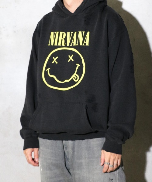 THRIFTY LOOK / スリフティールック WORN-OUT BAND HOODIE 'NIRVANA