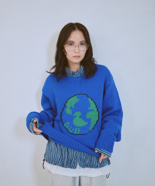 common gull products.（コモンガルプロダクツ）の「飼い慣らせない季節へのニット（ニット/セーター・レディース・チャコールグレー/グレー系/ブラウン系/ブルー系/ネイビー/イエロー系・SMALL/LARGE/MEDIUM）」の5枚目の写真