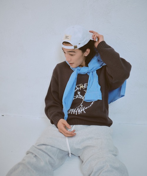 common gull products.（コモンガルプロダクツ）の「飼い慣らせない季節へのニット（ニット/セーター・レディース・チャコールグレー/グレー系/ブラウン系/ブルー系/ネイビー/イエロー系・SMALL/LARGE/MEDIUM）」の17枚目の写真