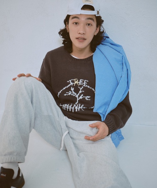 common gull products.（コモンガルプロダクツ）の「飼い慣らせない季節へのニット（ニット/セーター・レディース・チャコールグレー/グレー系/ブラウン系/ブルー系/ネイビー/イエロー系・SMALL/LARGE/MEDIUM）」の19枚目の写真