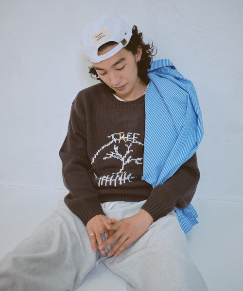 common gull products.（コモンガルプロダクツ）の「飼い慣らせない季節へのニット（ニット/セーター・レディース・チャコールグレー/グレー系/ブラウン系/ブルー系/ネイビー/イエロー系・SMALL/LARGE/MEDIUM）」の20枚目の写真