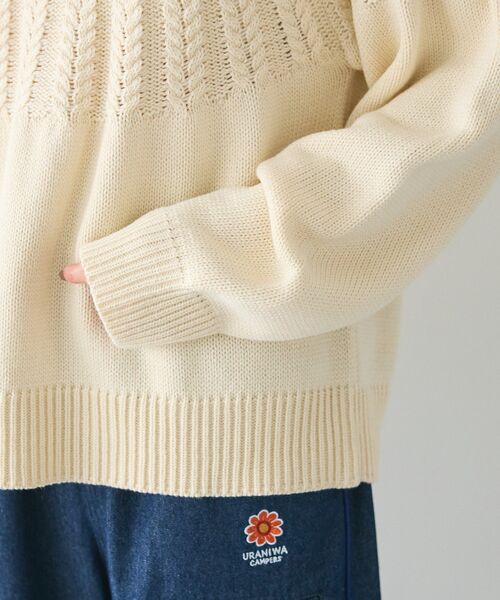 CRAFT STANDARD BOUTIQUE（クラフトスタンダードブティック）の「求心柄ケーブルニットプルオーバー（ニット/セーター・レディース・ブラック/アイボリー/レッド/グリーン・FREE）」の11枚目の写真