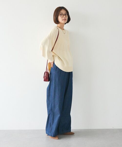 CRAFT STANDARD BOUTIQUE（クラフトスタンダードブティック）の「求心柄ケーブルニットプルオーバー（ニット/セーター・レディース・ブラック/アイボリー/レッド/グリーン・FREE）」の13枚目の写真