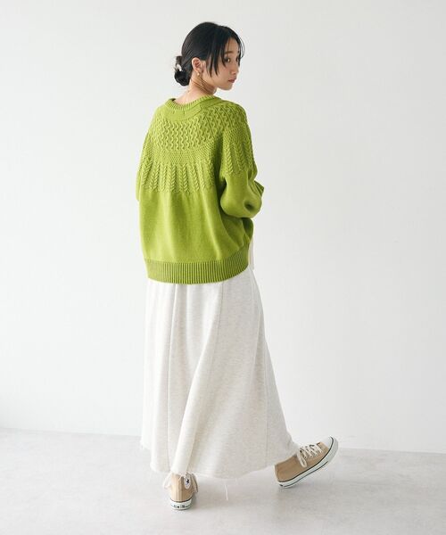 CRAFT STANDARD BOUTIQUE（クラフトスタンダードブティック）の「求心柄ケーブルニットプルオーバー（ニット/セーター・レディース・ブラック/アイボリー/レッド/グリーン・FREE）」の20枚目の写真