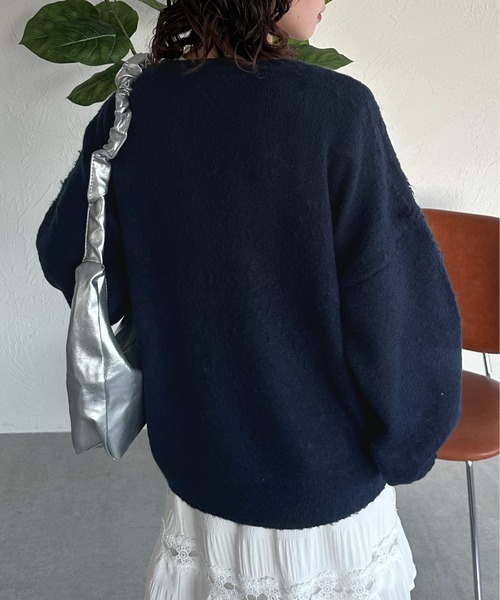 【タグ付き未使用品】polaura ボリュームリボンワンショルダーニット 再入荷】ボリュームリボンワンショルダーニット – poláura