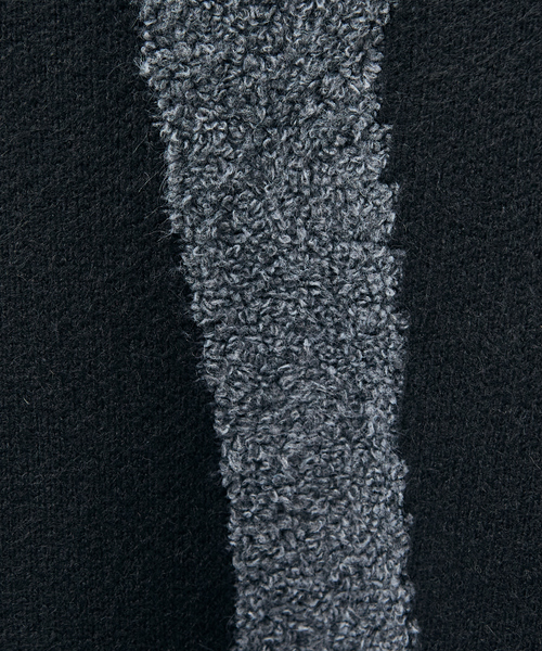 AH ABAHOUSE（エーエイチアバハウス）の「【AH ABAHOUSE】ゼブラジャガード ニット / セーター（ニット/セーター・メンズ・ブラック/ネイビー/グレー・46/48）」の9枚目の写真