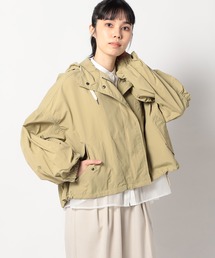 ボリューム袖ショートパーカージャケット