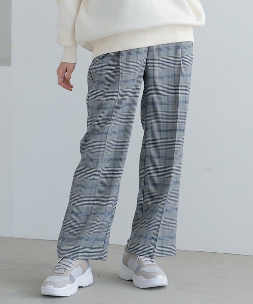 n'OrLABEL（ノアールレーベル）の「『ストレートチェックパンツ』（その他パンツ・レディース・ベージュ/グレー・1/2）」の3枚目の写真