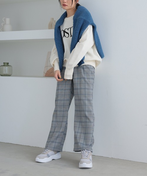 n'OrLABEL（ノアールレーベル）の「『ストレートチェックパンツ』（その他パンツ・レディース・ベージュ/グレー・1/2）」の12枚目の写真