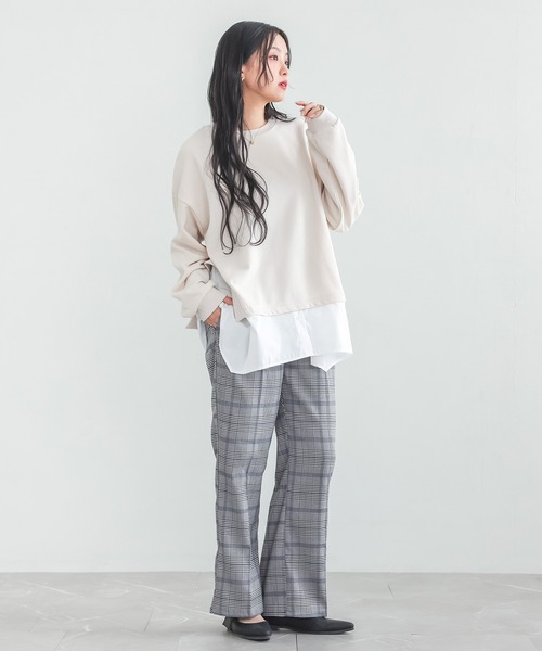 n'OrLABEL（ノアールレーベル）の「『ストレートチェックパンツ』（その他パンツ・レディース・ベージュ/グレー・1/2）」の10枚目の写真