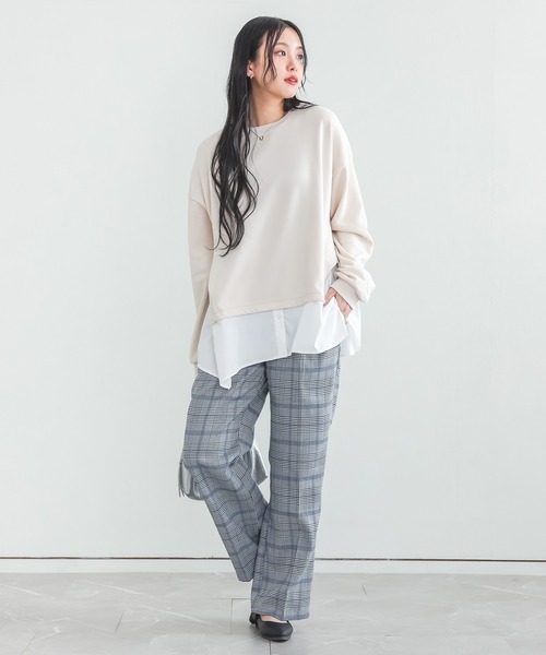 n'OrLABEL（ノアールレーベル）の「『ストレートチェックパンツ』（その他パンツ・レディース・ベージュ/グレー・1/2）」の9枚目の写真