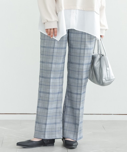 n'OrLABEL（ノアールレーベル）の「『ストレートチェックパンツ』（その他パンツ・レディース・ベージュ/グレー・1/2）」の5枚目の写真