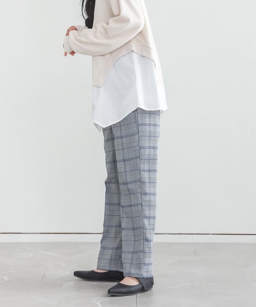 n'OrLABEL（ノアールレーベル）の「『ストレートチェックパンツ』（その他パンツ・レディース・ベージュ/グレー・1/2）」の7枚目の写真