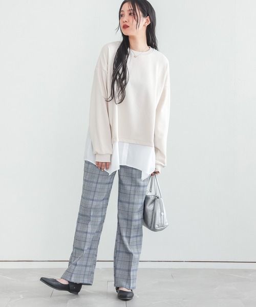 n'OrLABEL（ノアールレーベル）の「『ストレートチェックパンツ』（その他パンツ・レディース・ベージュ/グレー・1/2）」の8枚目の写真