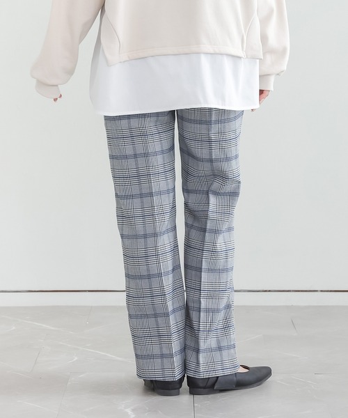n'OrLABEL（ノアールレーベル）の「『ストレートチェックパンツ』（その他パンツ・レディース・ベージュ/グレー・1/2）」の6枚目の写真