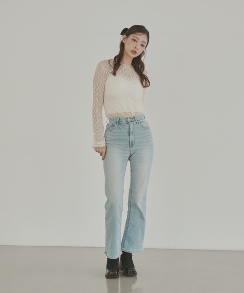 Lallana(ララーナ)の「配色レーストップス(Tシャツ/カットソー・レディース・アイボリー/ブラック・FREE)」の21枚目の写真