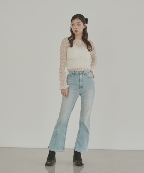 Lallana(ララーナ)の「配色レーストップス(Tシャツ/カットソー・レディース・アイボリー/ブラック・FREE)」の22枚目の写真