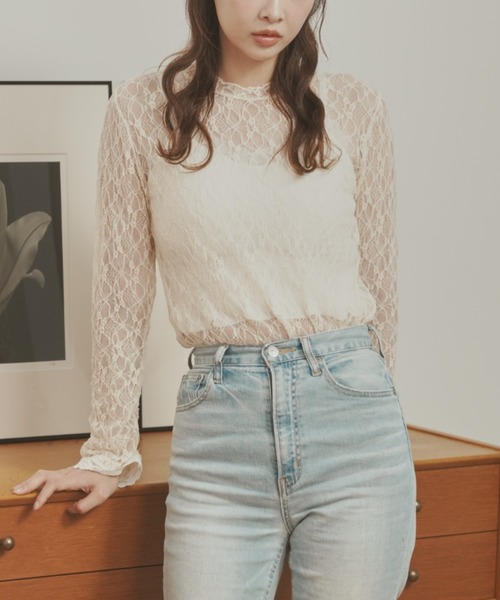 Lallana(ララーナ)の「配色レーストップス(Tシャツ/カットソー・レディース・アイボリー/ブラック・FREE)」の18枚目の写真