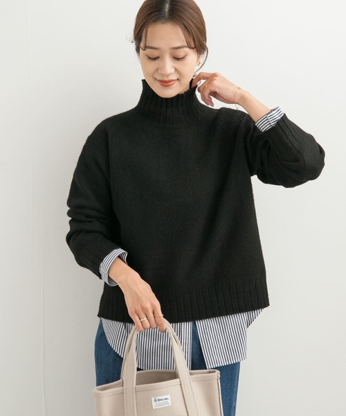 URBAN RESEARCH DOORS（アーバンリサーチドアーズ）の「タートルネックニット（ニット/セーター・レディース・ブラック/アイボリー/レッド/イエロー・MEDIUM）」の3枚目の写真