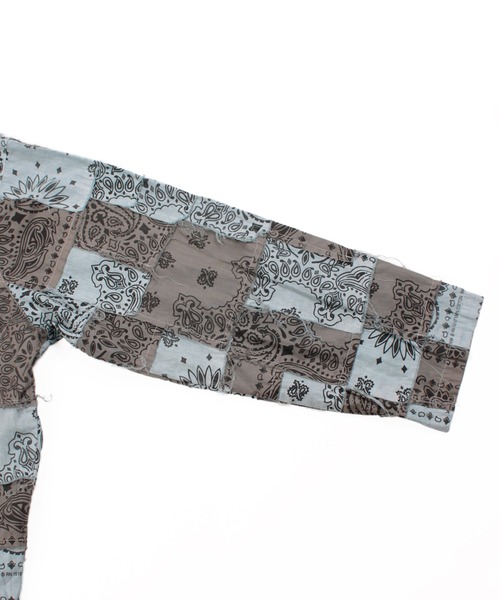 Universal Style Wear（ユニバーサルスタイルウェア）の「Universal Style Wear HAV-A-HANK ハバハンク パッチワーク フーディー（パーカー・メンズ・スミクロ/ホワイト/スモークピンク/グレイッシュブルー/グレー・X-LARGE/LARGE/MEDIUM）」の17枚目の写真