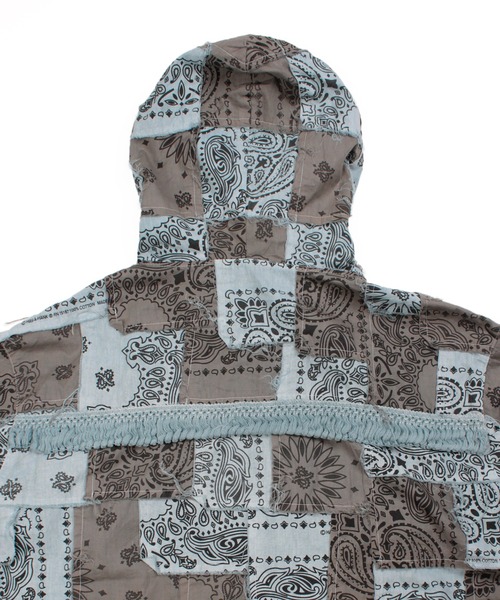 Universal Style Wear（ユニバーサルスタイルウェア）の「Universal Style Wear HAV-A-HANK ハバハンク パッチワーク フーディー（パーカー・メンズ・スミクロ/ホワイト/スモークピンク/グレイッシュブルー/グレー・X-LARGE/LARGE/MEDIUM）」の18枚目の写真