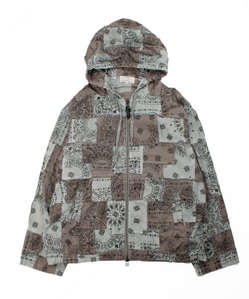 Universal Style Wear（ユニバーサルスタイルウェア）の「Universal Style Wear HAV-A-HANK ハバハンク パッチワーク フーディー（パーカー・メンズ・スミクロ/ホワイト/スモークピンク/グレイッシュブルー/グレー・X-LARGE/LARGE/MEDIUM）」の19枚目の写真