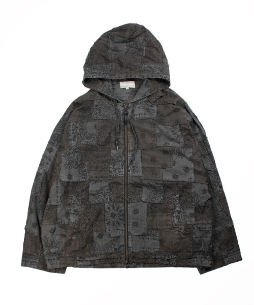 Universal Style Wear（ユニバーサルスタイルウェア）の「Universal Style Wear HAV-A-HANK ハバハンク パッチワーク フーディー（パーカー・メンズ・スミクロ/ホワイト/スモークピンク/グレイッシュブルー/グレー・X-LARGE/LARGE/MEDIUM）」の22枚目の写真