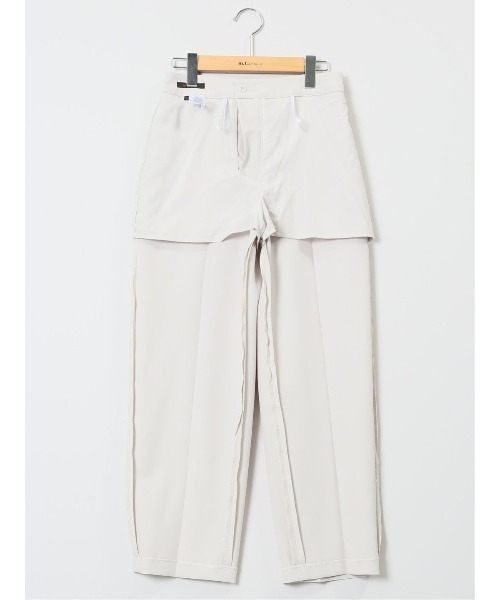 m.f.editorial(エムエフエディトリアル)の「【ストレッチ ウォッシャブル】m.f.エディトリアルレディース ワイドパンツ ライトグレー(セットアップ可能)(スーツパンツ・レディース・ライトグレー・S/MEDIUM/LARGE/X-LARGE)」の4枚目の写真