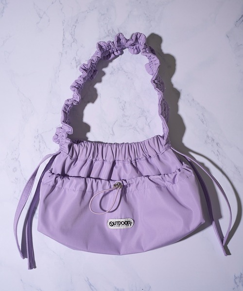 OUTDOOR PRODUCTS（アウトドアプロダクツ）の「【OUTDOOR PRODUCTS / アウトドアプロダクツ】Gather Drost Handbag / ギャザードローストリングハンドバッグ（ハンドバッグ・レディース・カーキ/ブラック/パープル・FREE）」の6枚目の写真
