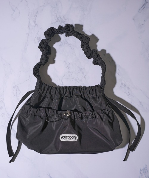 OUTDOOR PRODUCTS（アウトドアプロダクツ）の「【OUTDOOR PRODUCTS / アウトドアプロダクツ】Gather Drost Handbag / ギャザードローストリングハンドバッグ（ハンドバッグ・レディース・カーキ/ブラック/パープル・FREE）」の4枚目の写真
