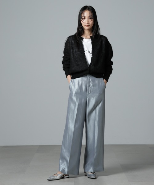 NANO universe（ナノユニバース）の「シャイニーサテンイージーパンツ（その他パンツ・レディース・ブラック/ブルーグレー/アイボリー・FREE）」の16枚目の写真