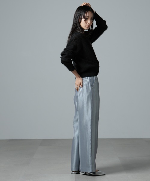NANO universe（ナノユニバース）の「シャイニーサテンイージーパンツ（その他パンツ・レディース・ブラック/ブルーグレー/アイボリー・FREE）」の20枚目の写真