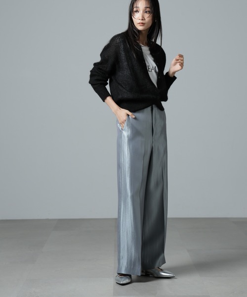 NANO universe（ナノユニバース）の「シャイニーサテンイージーパンツ（その他パンツ・レディース・ブラック/ブルーグレー/アイボリー・FREE）」の21枚目の写真