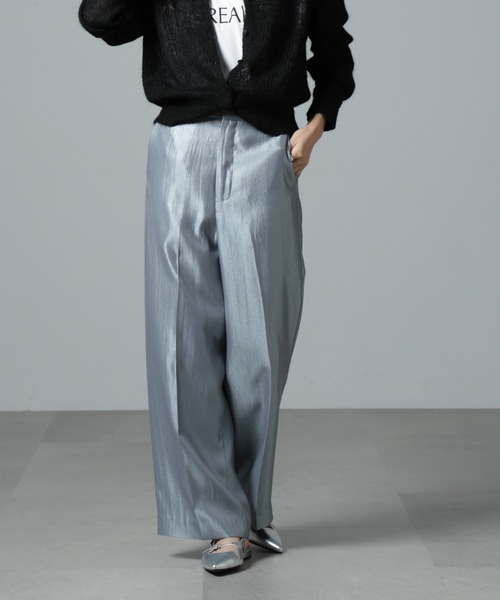 NANO universe（ナノユニバース）の「シャイニーサテンイージーパンツ（その他パンツ・レディース・ブラック/ブルーグレー/アイボリー・FREE）」の15枚目の写真