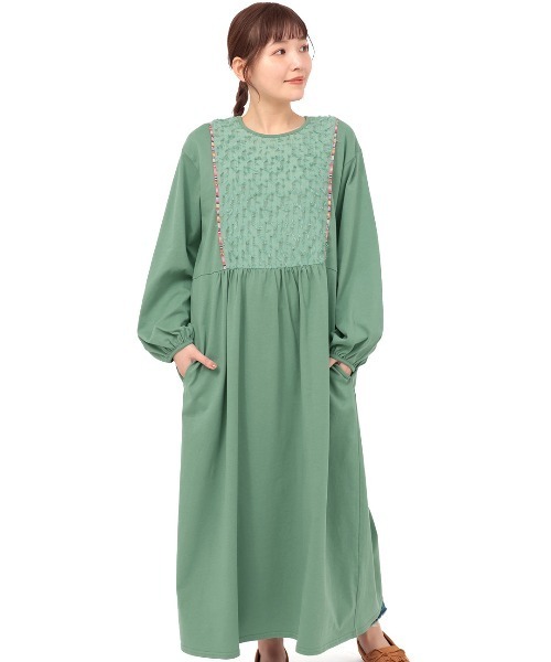 チチカカ(チチカカ)の「フリンジジャカードワンピース(ワンピース・レディース・グリーン/ブラック・FREE)」の13枚目の写真