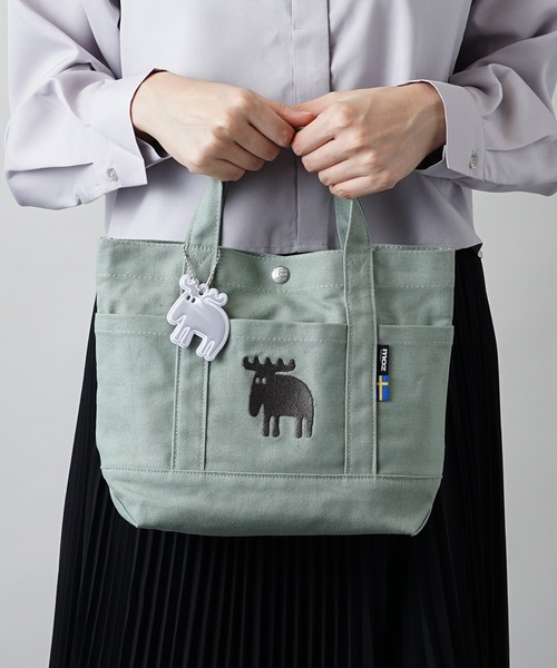 moz(モズ)の「moz(モズ) リフレクター付き キャンバスランチトートバッグ ZZHC-04R(エコバッグ/サブバッグ・レディース・ライトブルー/グレー/ピンク/ホワイト/ブラック×ホワイト/モスグリーン/イエロー/ストライプ/ブルーグリーン/ホワイト×パープル・ONE SIZE)」の12枚目の写真