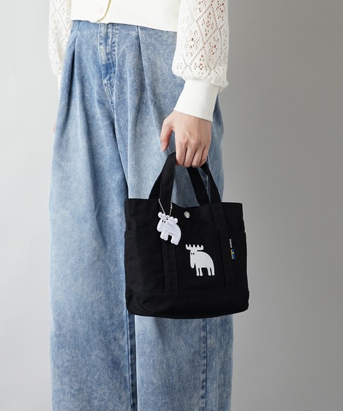 moz(モズ)の「moz(モズ) リフレクター付き キャンバスランチトートバッグ ZZHC-04R(エコバッグ/サブバッグ・レディース・ライトブルー/グレー/ピンク/ホワイト/ブラック×ホワイト/モスグリーン/イエロー/ストライプ/ブルーグリーン/ホワイト×パープル・ONE SIZE)」の22枚目の写真
