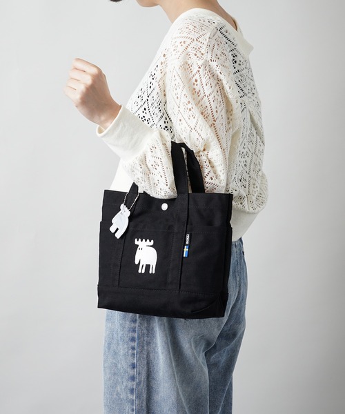 moz（モズ）の「moz(モズ) リフレクター付き キャンバスランチトートバッグ ZZHC-04R（エコバッグ/サブバッグ・レディース・ライトブルー/グレー/ピンク/ホワイト/ブラック×ホワイト/モスグリーン/イエロー/ストライプ/ブルーグリーン/ホワイト×パープル・ONE SIZE）」の22枚目の写真