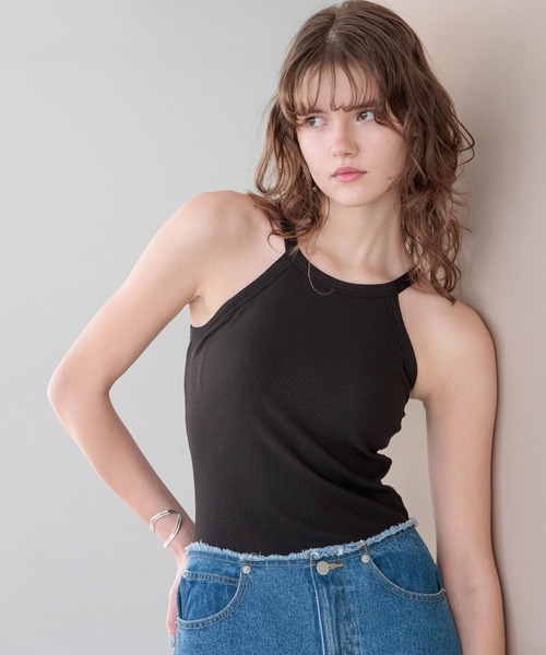 bijorie(ビジュリィ)の「【bijorie】カップ付きホルターネックアメスリ/NEW BASIC 25SS(キャミソール・レディース・ブラック/カーキ/サックスブルー/オフホワイト・MEDIUM/LARGE/LG)」の16枚目の写真