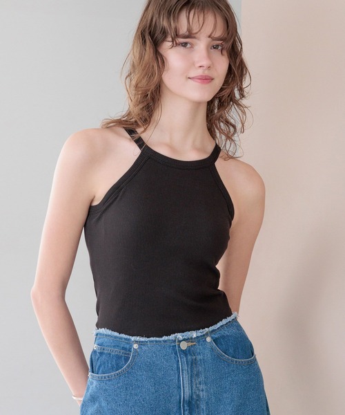 bijorie(ビジュリィ)の「【bijorie】カップ付きホルターネックアメスリ/NEW BASIC 25SS(キャミソール・レディース・ブラック/カーキ/サックスブルー/オフホワイト・MEDIUM/LARGE/LG)」の17枚目の写真