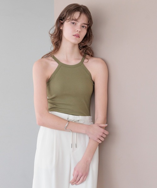 bijorie(ビジュリィ)の「【bijorie】カップ付きホルターネックアメスリ/NEW BASIC 25SS(キャミソール・レディース・ブラック/カーキ/サックスブルー/オフホワイト・MEDIUM/LARGE/LG)」の18枚目の写真