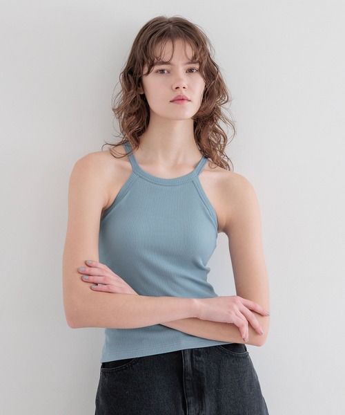 bijorie(ビジュリィ)の「【bijorie】カップ付きホルターネックアメスリ/NEW BASIC 25SS(キャミソール・レディース・ブラック/カーキ/サックスブルー/オフホワイト・MEDIUM/LARGE/LG)」の21枚目の写真
