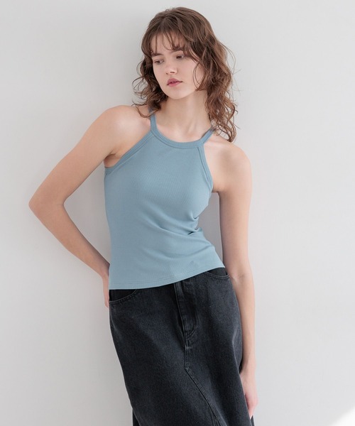 bijorie(ビジュリィ)の「【bijorie】カップ付きホルターネックアメスリ/NEW BASIC 25SS(キャミソール・レディース・ブラック/カーキ/サックスブルー/オフホワイト・MEDIUM/LARGE/LG)」の22枚目の写真