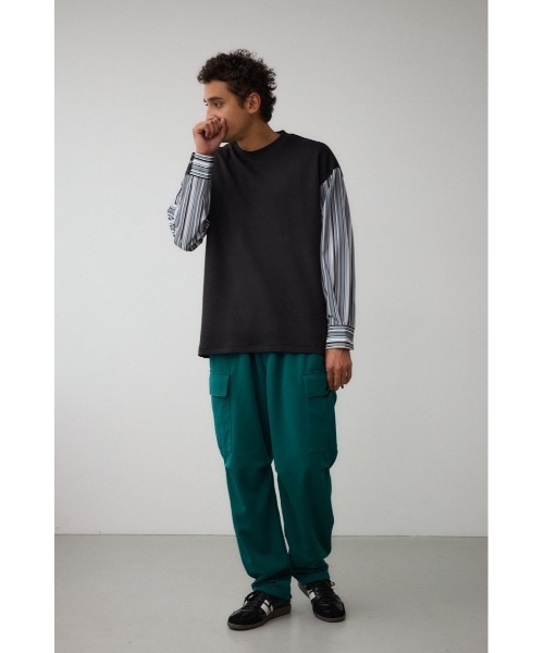 AZUL by moussy(アズールバイマウジー)の「リラックスワイドカーゴパンツ(カーゴパンツ・メンズ・グリーン/ブラック・LARGE/MEDIUM)」の4枚目の写真