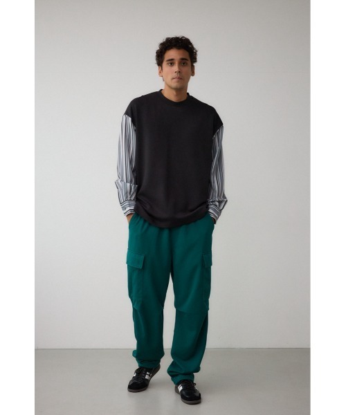 AZUL by moussy(アズールバイマウジー)の「リラックスワイドカーゴパンツ(カーゴパンツ・メンズ・グリーン/ブラック・LARGE/MEDIUM)」の5枚目の写真