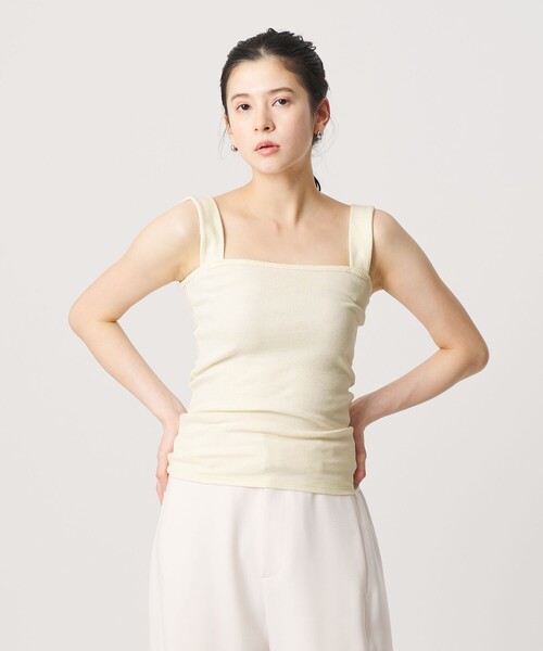 BEAUTY&YOUTH UNITED ARROWS（ビューティーアンドユースユナイテッドアローズ）の「コットンブレンド ベア タンクトップ（Tシャツ/カットソー・レディース・ホワイト/ライトピンク/ブラック/ナチュラル/ダークブラウン/クリーム・FREE）」の4枚目の写真