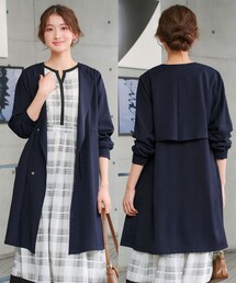 ノーカラーコート（ブルー・ネイビー/青色系）ファッション通販 - ZOZOTOWN