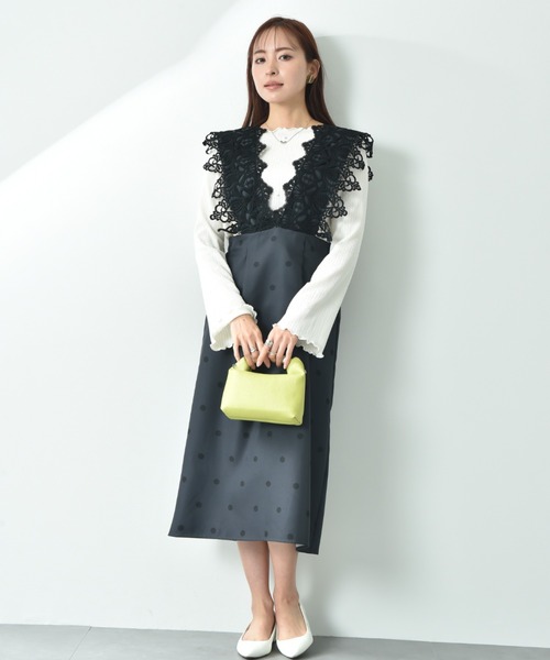 actuel（アクチュエル）の「【ａｃｔｕｅｌ】フクレジャガードビジュデザインプルオーバー（Tシャツ/カットソー・レディース・ブラック/アイボリー・FREE）」の11枚目の写真